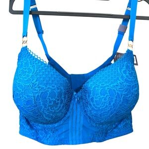 Cacique 44DD Vibrant Blue Lace Bra